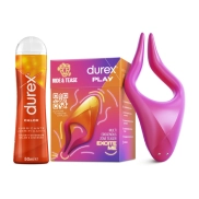 Vibrador Multi Uso Durex RIDE & TEASE + Lubricante Calor