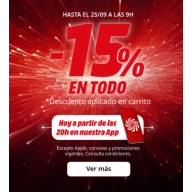 -15% descuento en carrito en App MediaMarkt