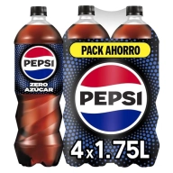 Pack de 4 botellas de 1.75L de Pepsi Zero sin azúcar