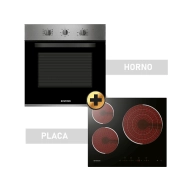 Horno y Encimera Infiniton HV-CB65H30, Multifunción Vitro