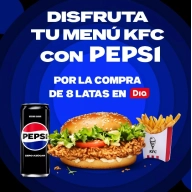 Menú GRATIS de KFC 'La Clásica' al comprar 8 Pepsi