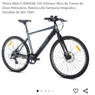 Bicicleta Eléctrica Moma E-ROAD28 con Shimano Altus y Frenos Hidráulicos