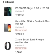 Xiaomi Pad SE + POCO C75 + Band 9 por 168€ con mi points