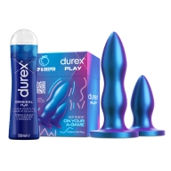 Set Durex de Plugs Anales y Lubricante Original 50 ml