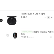 Xiaomi Redmi Watch 3 Active + Buds 4 Lite, ¡16€ con mi points!