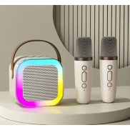 Karaoke portátil K12 con Bluetooth y 2 micrófonos PA