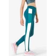 Leggings deportivos transpirables para niños S500 verde talle alto