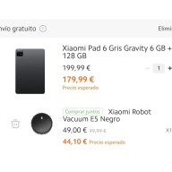 Xiaomi Vacuum E5 + Pad 6 por solo 179€ con mi points