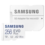 MicroSDXC Samsung EVO Plus: 256GB, 128GB y 512GB disponibles.