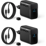 2x cargadores USB-C Anker 45W + 2x cables 1.5m y sujetacables