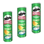 Pringles Sour Cream & Onion 185g - Pack de 3 unidades