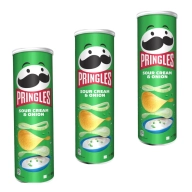 Pringles Sour Cream & Onion 185g - Pack de 3 unidades