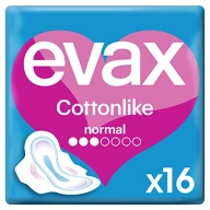 Compresas Normales EVAX Cottonlike 3x16 unidades