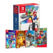 Switch OLED Blanca con 12 meses online y Super Mario Pack