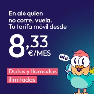 Movil ilimitada Aló Tarifa 1 año por solo 8,33€ al mes