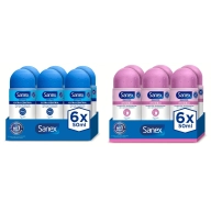 Desodorante Roll-On Sanex Dermo, Pack 6 de 50 ml