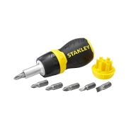 Destornillador bimaterial STANLEY con carraca y 6 puntas