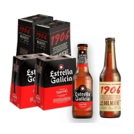 Pack de 24 Cervezas: Estrella Galicia y 1906 Combinado