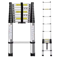 Escalera Telescópica de Aluminio 2M Plegable