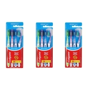 Pack 2+2 Cepillos Dientes Colgate Extra Clean, 12 unidades.