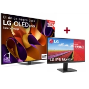 LG OLED evo 4K 65 y Monitor FHD 24 para ti