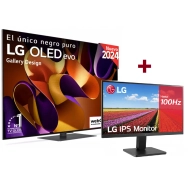 LG OLED evo 4K 65 y Monitor FHD 24 para ti