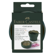 Vaso Plegable Clic & Go, Faber-Castell, Verde/Oro