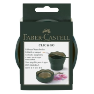 Vaso Plegable Clic & Go, Faber-Castell, Verde/Oro