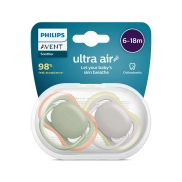 Chupete Philips Avent ultra air 6-18M, 2 Paquete, sin BPA