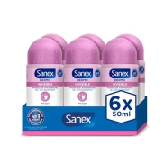 Pack 6 Sanex Roll-On Dermo Invisible 50ml, 48H Protección