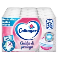 Colhogar Protect Pack 36 Rollos: Papel 3 capas fragancia talco