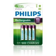 Philips Pilas Recargables AAA - Pack de 4