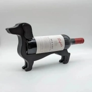 Soporte para vino tinto con diseño de perro salchicha