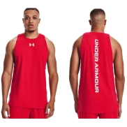 Camiseta Baselin de hombre Under Armour en rojo y blanco