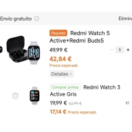 Xiaomi Redmi Buds 5 + Reloj Watch 5 Active y 4 Active