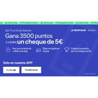 Cheque GRATIS de 5€ al comprar +40€ en Decathlon (APP)