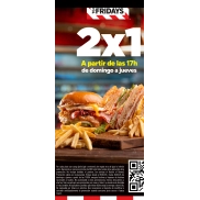 Cenas 2x1 en Fridays: domingos a jueves