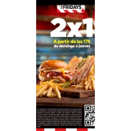 Cenas 2x1 en Fridays: domingos a jueves