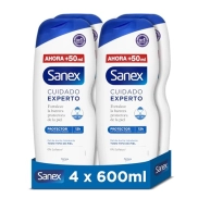 Gel de Ducha Sanex Expert Cuidado, Pack 4 x 600ml