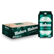 Pack de 24 Latas de Cerveza Mahou Clásica, Lager Refrescante