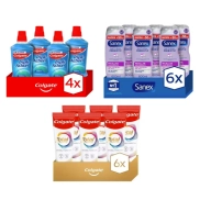 Pack de 6 Colgate + 6 geles Sanex + 4 enjuagues Colgate