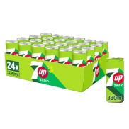 Refresco 7 UP Lima-Limón Cero Azúcares - 24 Latas 330 ml