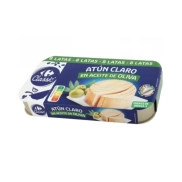 Atún claro en aceite de oliva Carrefour - 24 latas 52g