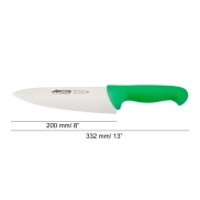 Cuchillo Chef Verde Acero Inox Arcos Serie 2900