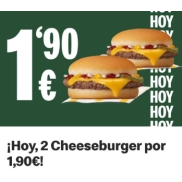 2 hamburguesas de queso por 1.90€